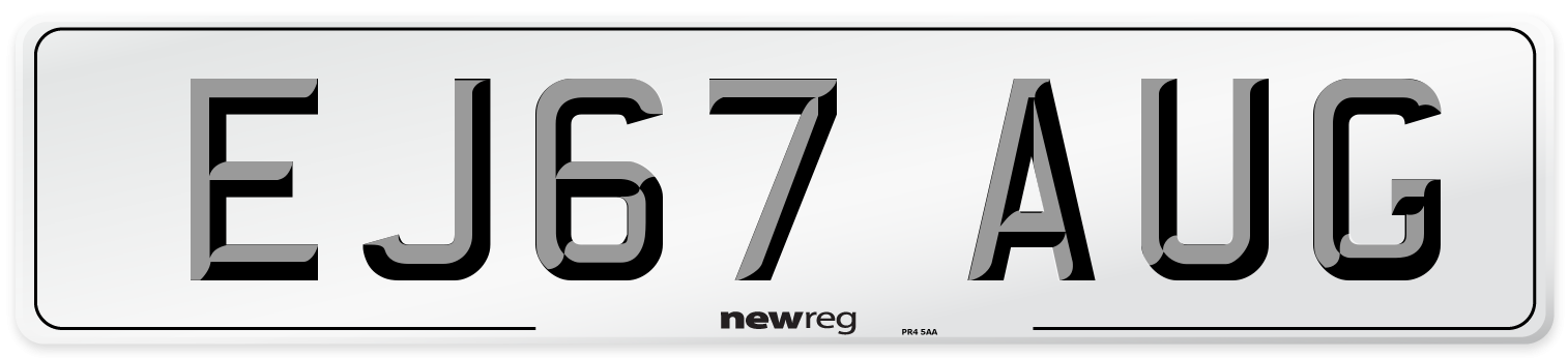 EJ67 AUG Number Plate from New Reg